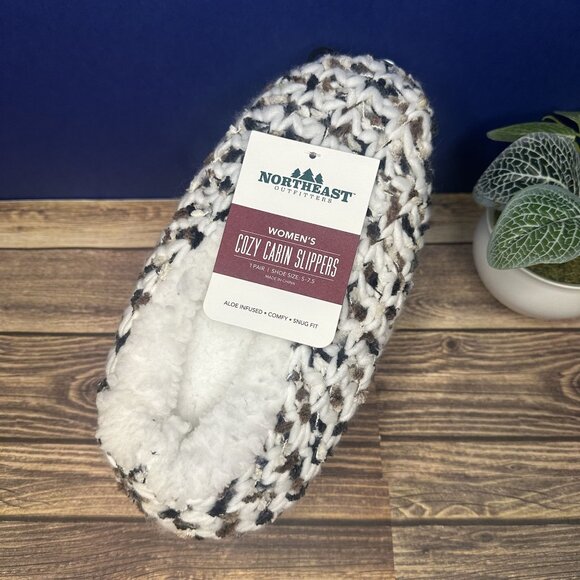 NWT Northeast Outfitters Women's Cozy Cabin Slippers Size S/M (Spacedye Brown) - Picture 1 of 9